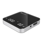 Maestri House Mini Coffee Scale with Timer, USB-C Rechargeable Espresso Scale, 2kg/0.1g Accurate Scale for Espresso and Pour-Over Coffee, Portable Digital Kitchen Scale with Auto Timer (Black&Silver)