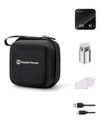 Maestri House Mini Coffee Scale with Timer, USB-C Rechargeable Espresso Scale, 2kg/0.1g Accurate Scale for Espresso and Pour-Over Coffee, Portable Digital Kitchen Scale with Auto Timer (Black&Silver)