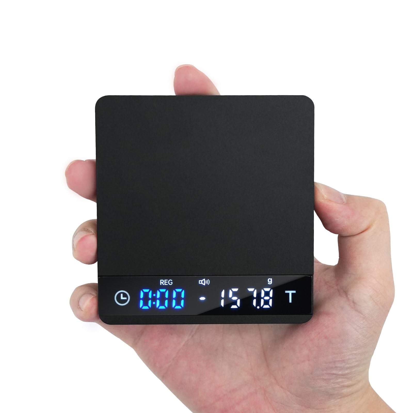 Rechargeable Coffee Scale with Auto Timing,Mini Espresso Scale with Timer, 2kg/0.1g High Precision Scale for Coffee Beans, Black