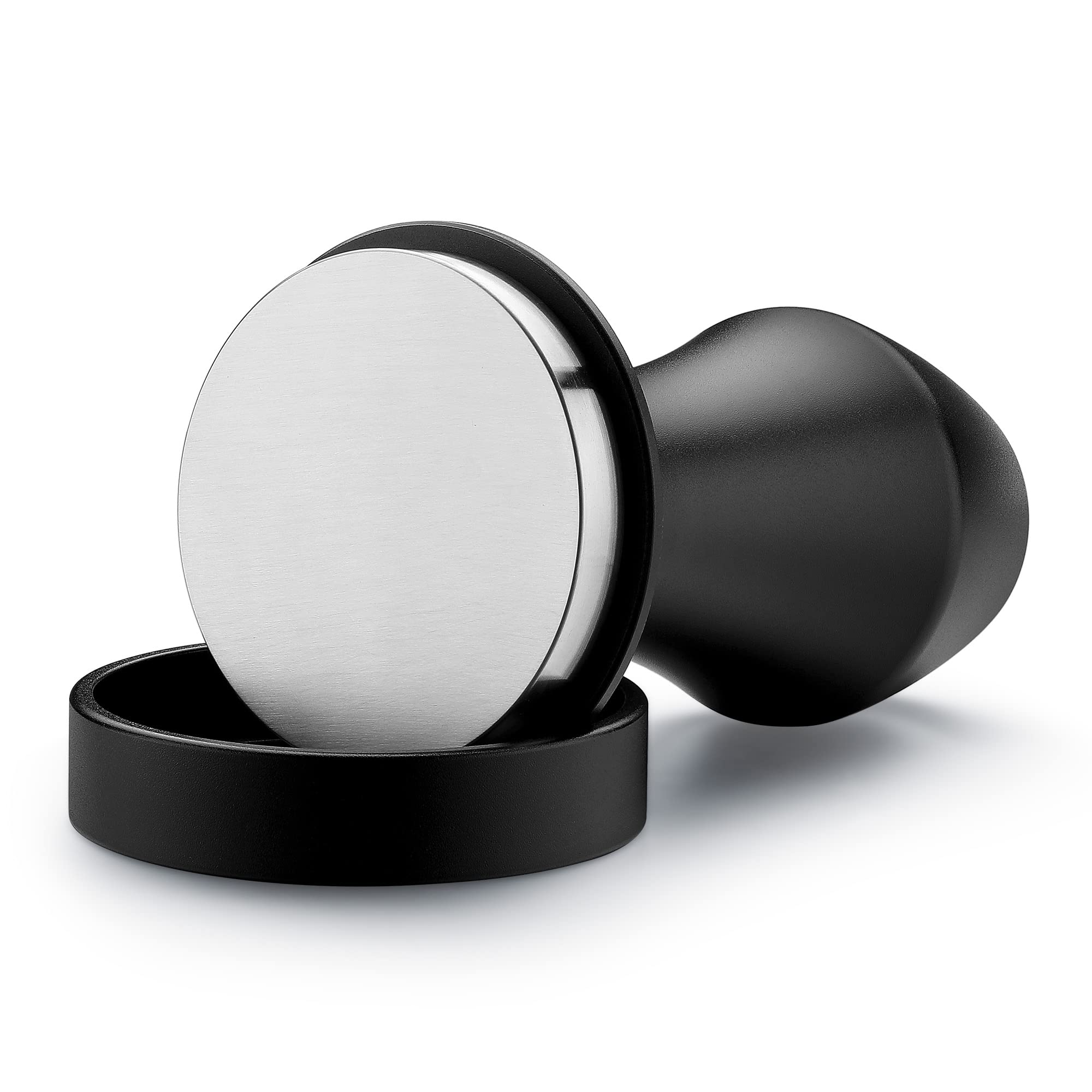 Normcore V4 Coffee Tamper 53.3mm - Spring-loaded Tamper – Barista Espresso Tamper with 15lb / 25lb / 30lbs Replacement Springs - Anodized Aluminum Handle and Stand - Flat Base