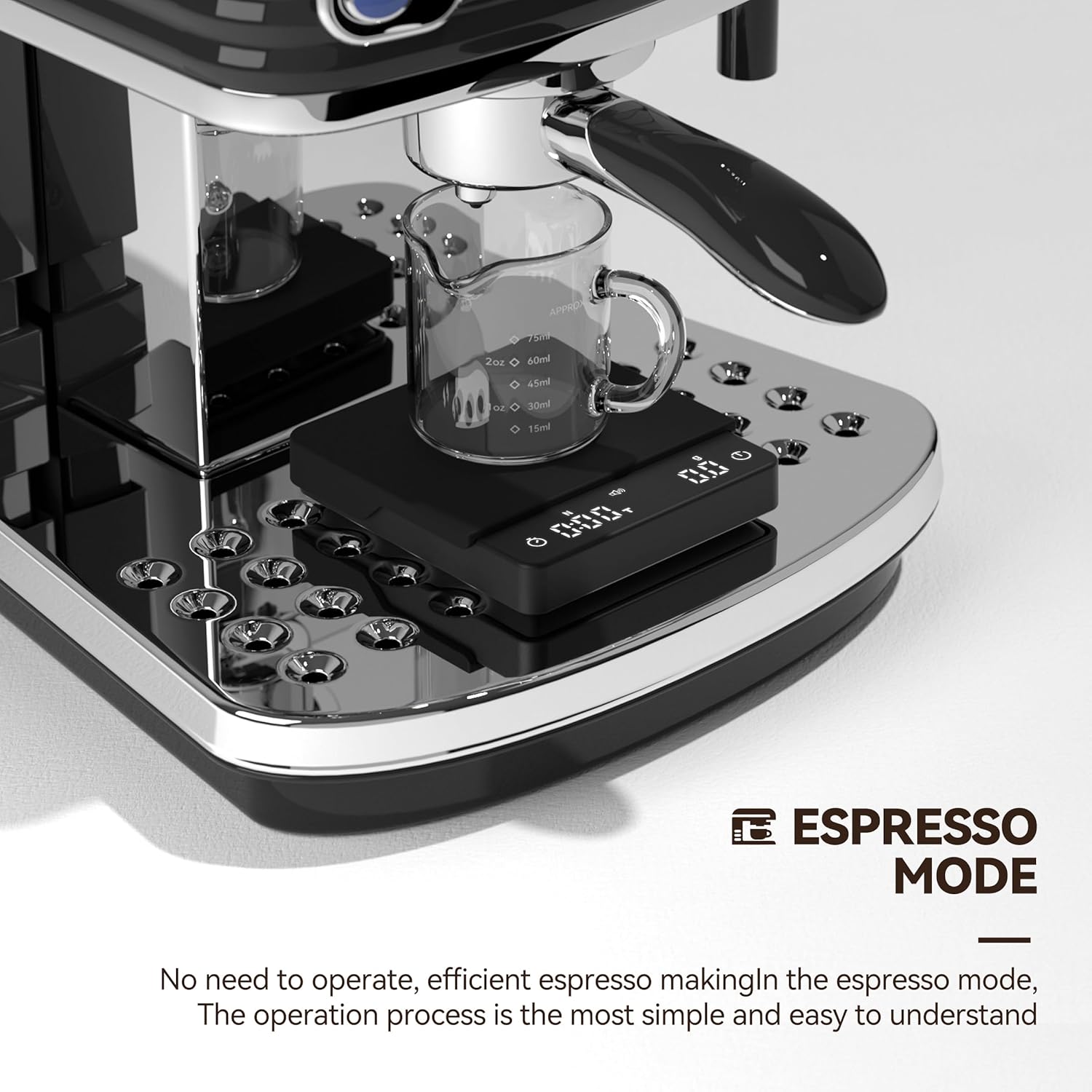 Rechargeable Coffee Scale with Auto Timing,Mini Espresso Scale with Timer, 2kg/0.1g High Precision Scale for Coffee Beans, Black